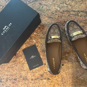 Coach Slip-On Loafers in Khaki-Chestnut - Size 9.5 - Like New